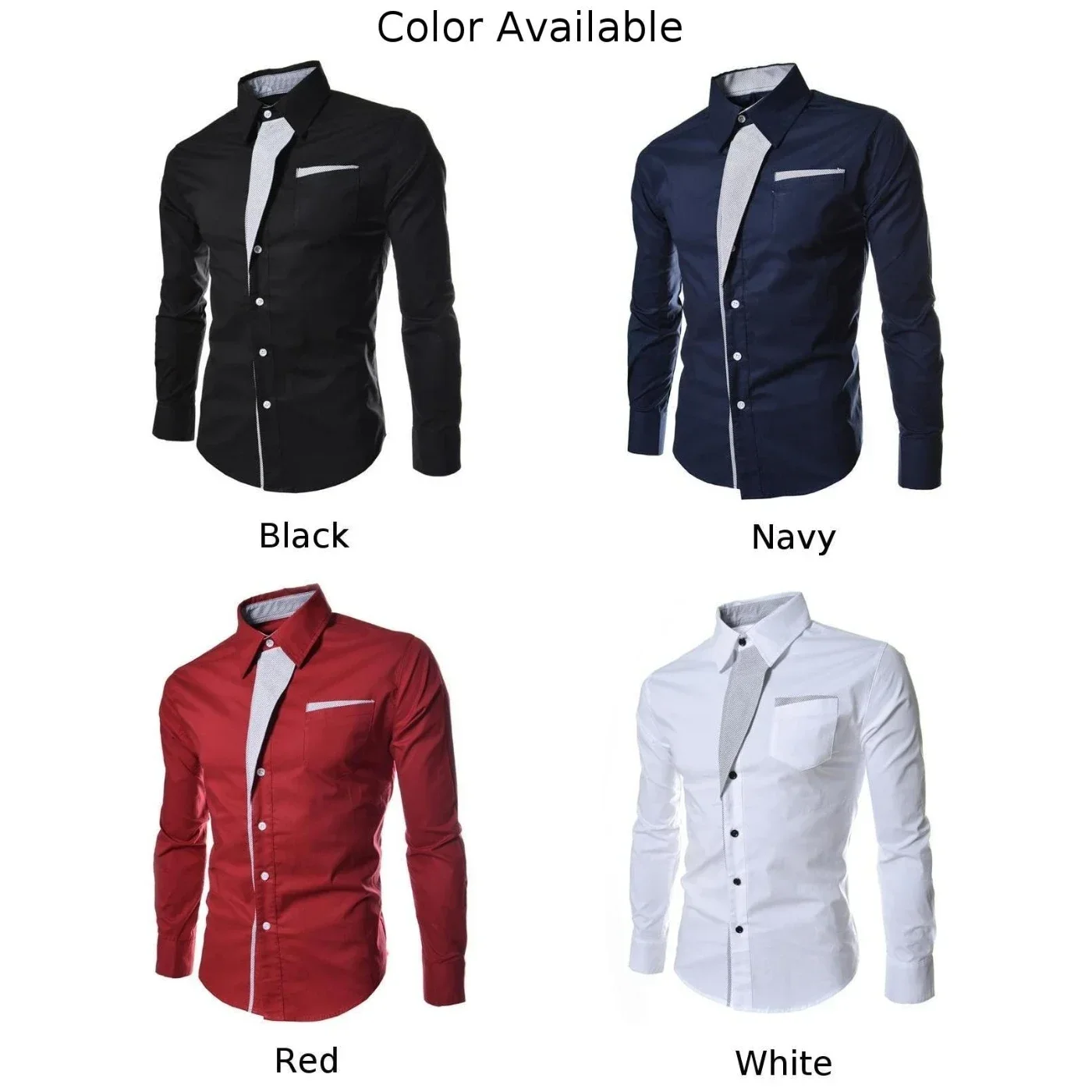 Snug and Slim Men's Formal Business Dress Shirts Casual Look Long Sleeve Button Down Perfect from Spring to Winter