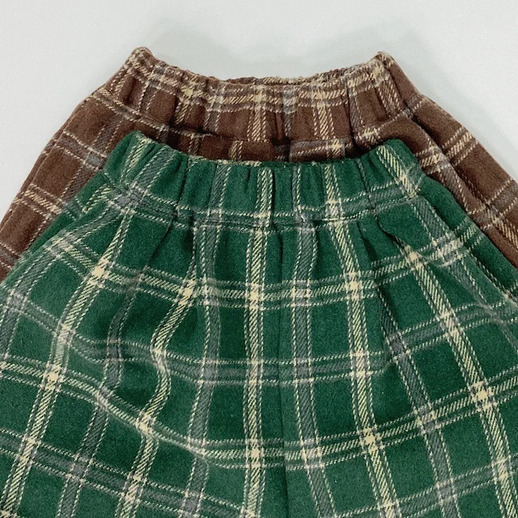 Kinder Jungen karierte Hosen Frühling Herbst gewebtes Material breite Beine Kinder Jungen Hosen modische Jungen kurze Hosen – Detail 11