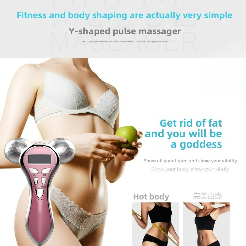 Neue 4D Mikrostrom Gesicht Massager Roller V Gesicht Gesichts Lifting Gerät EMS Vibration Puls Massage Y Form Schönheit Hautpflege Werkzeug