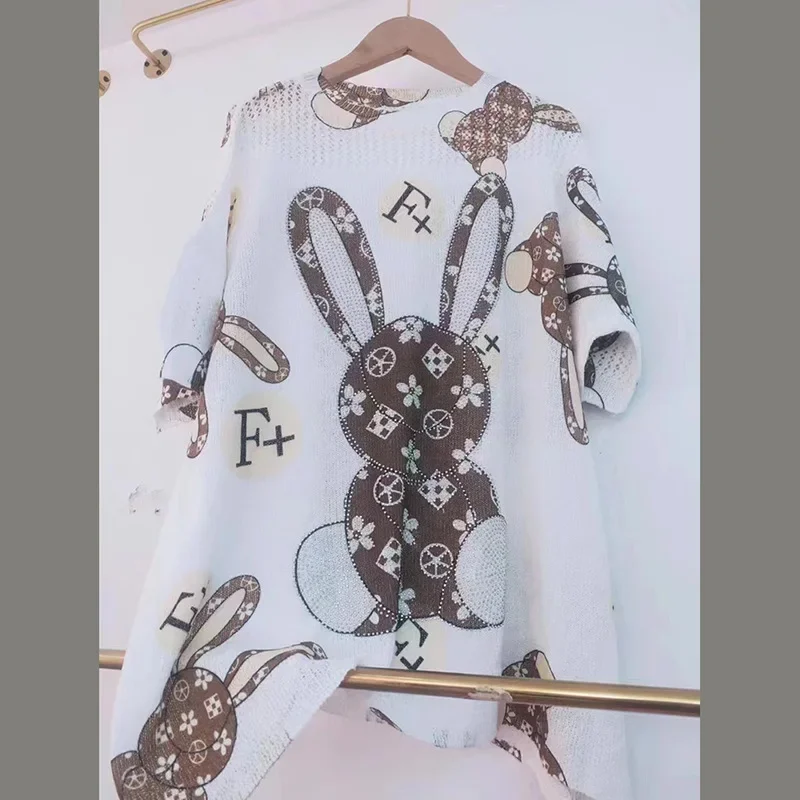 2023 Classic Printed T Shirts Women Summer Clothes Casual Cartoon Pattern Diamonds Female Short Sleeve Tops Tee женская одежда