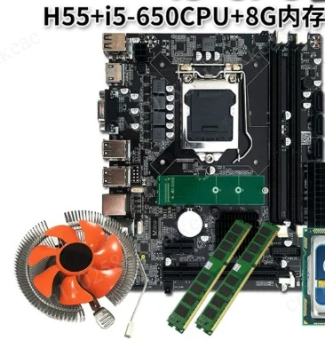 LGA1156 H55M Computer Motherboard, Solid State Capacitor Design, Compatible with i3/i5 CPU for DIY Desktop