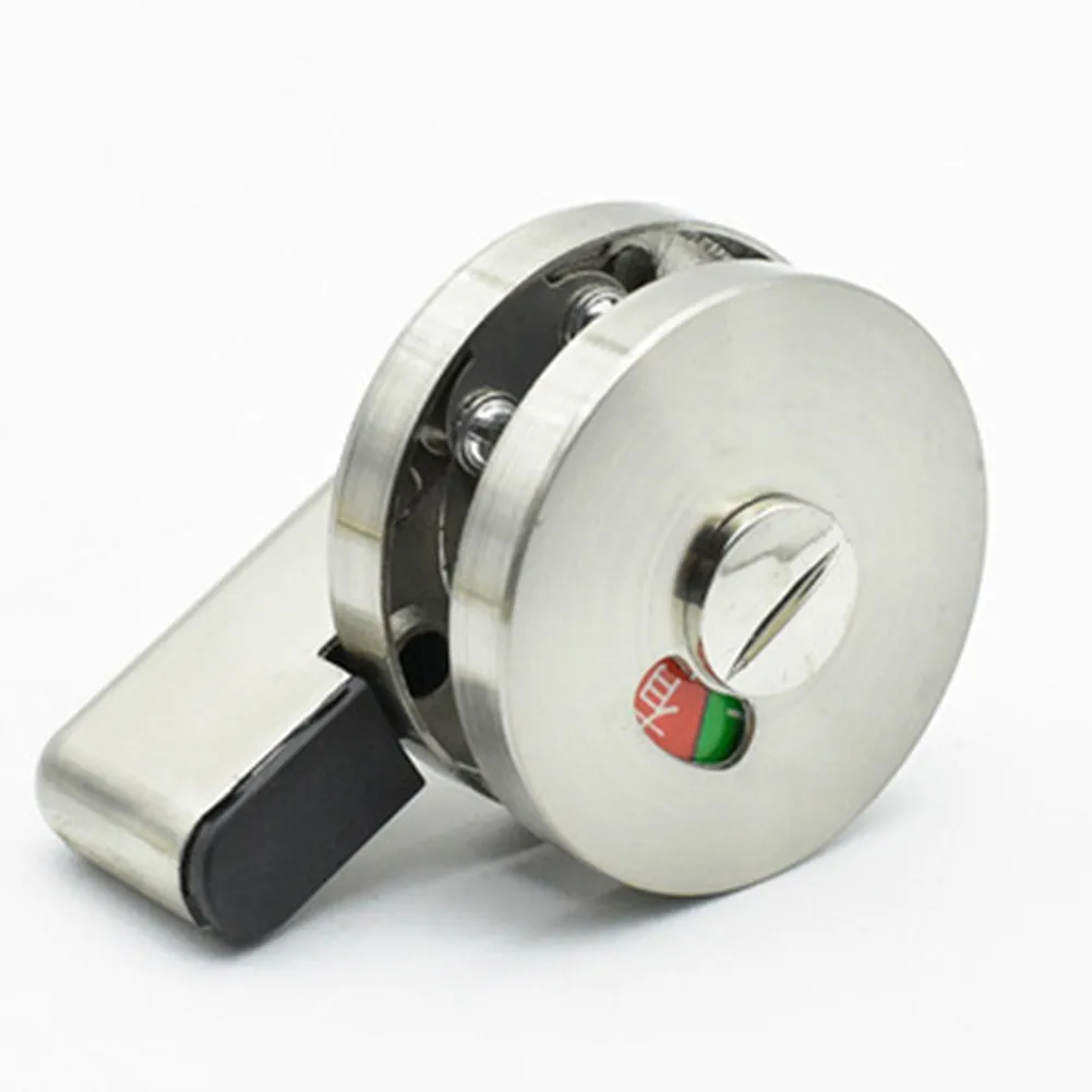 Zinc Alloy Vacant Engaged Indicator Bolt For Toilet Door - Privacy Lock For Public Restroom Stall Doors In Satin/ Nickel Finish