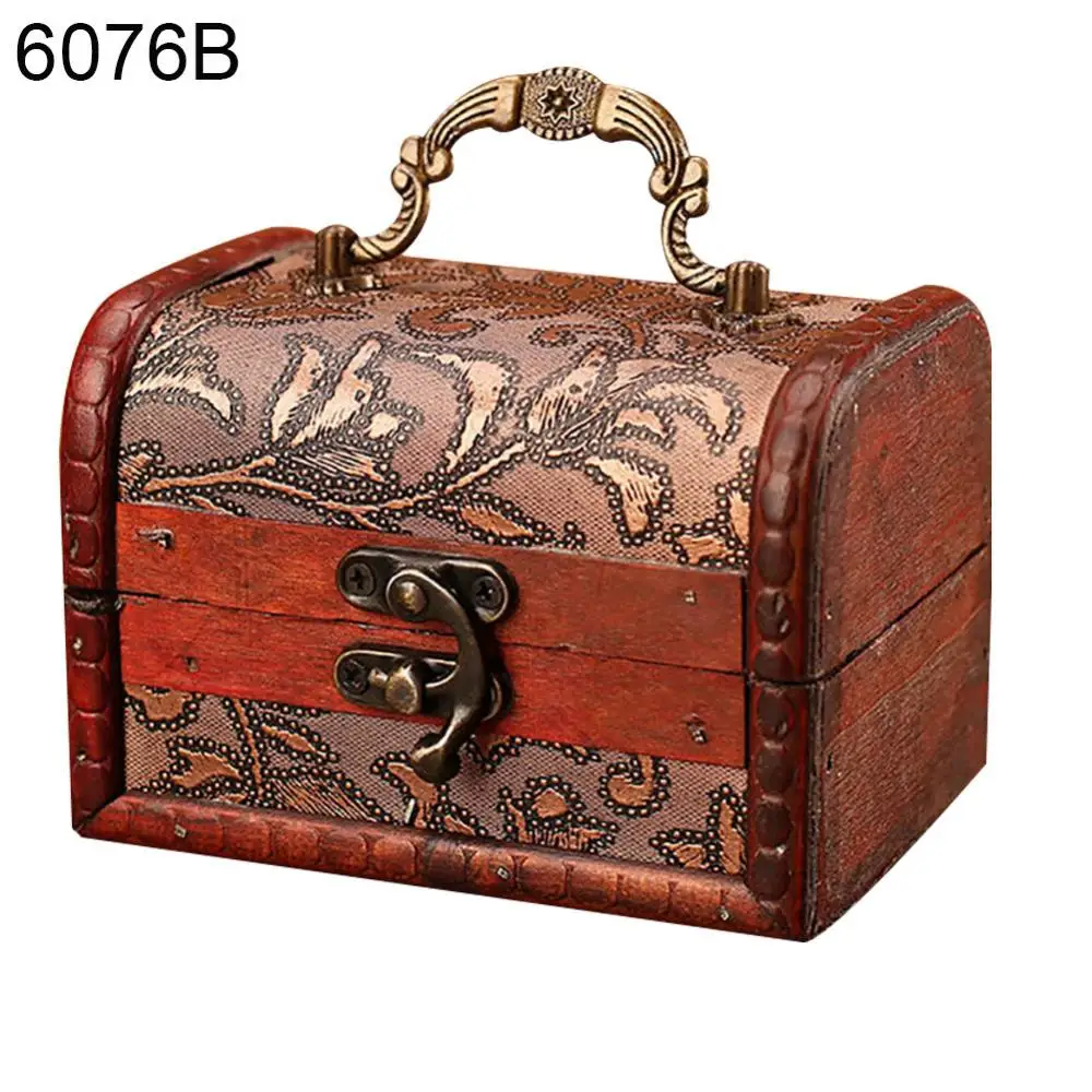 Antique Wooden Jewelry Box Sakura Narcissus Jewelry Holder Organizer Trinket Storage Box for Ring Brooches Bracelets Earrings