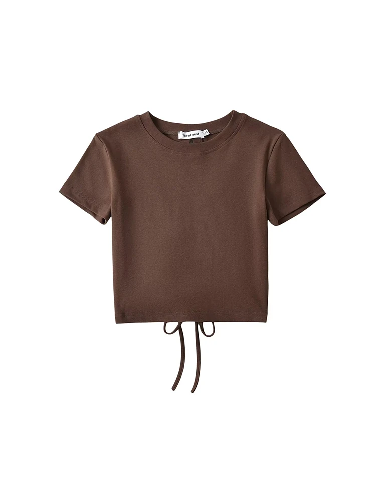 เสื้อยืดผู้หญิงทรงเข้ารูป ดีไซน์เซนเซชั่น แบบเว้าช่วงอก ทรงกลม แบรนด์เนอร์ท สเว รัดรูป โชว์สัดส่วน