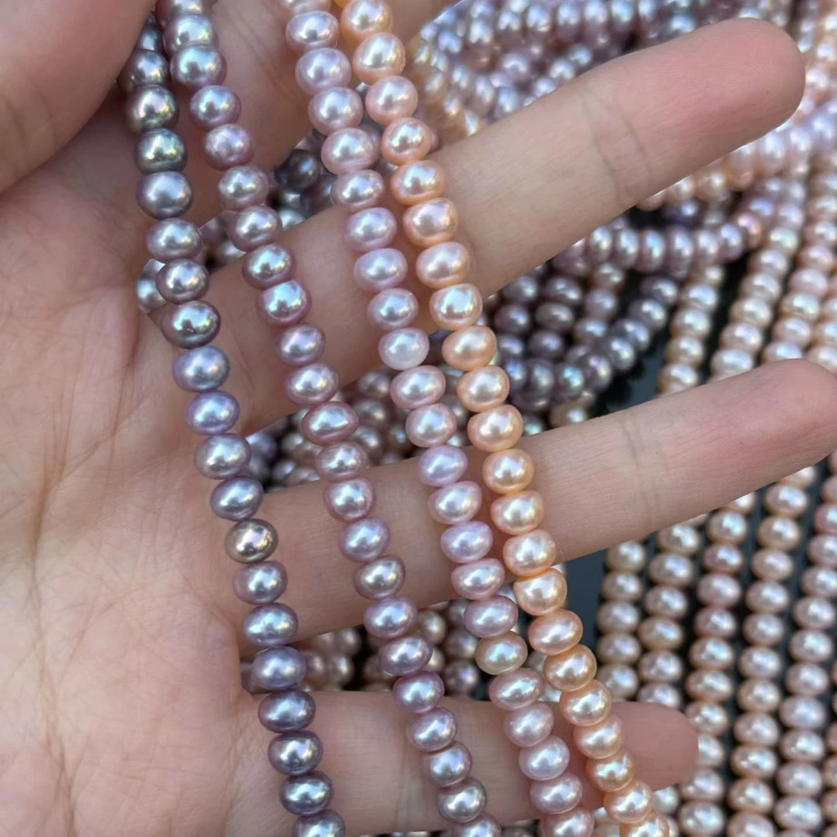 

AAAAA 5.5-6.5mm High-Quality Bread Pearl Coloured Natural Freshwater Pearls Beads for Jewelry Making DIY Necklace Accessories