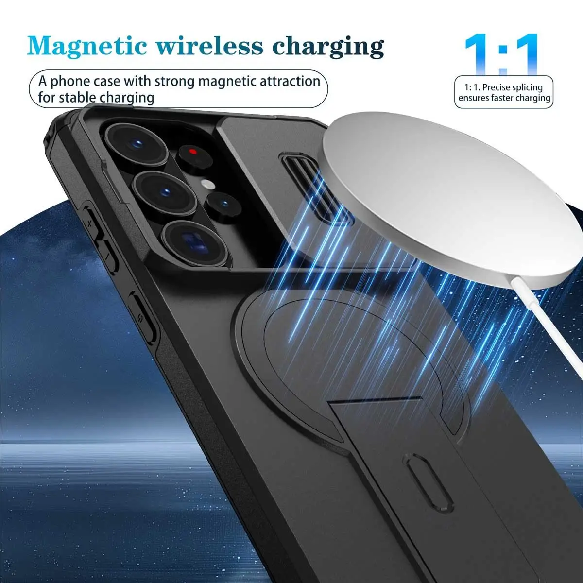 Für Samsung Galaxy S26 S25 S24 S23 Ultra Plus Magnetischer Ring-Halter Schiebe-Kameraschutz Handyhülle für Samsung S25 S24 FE – Detail 6