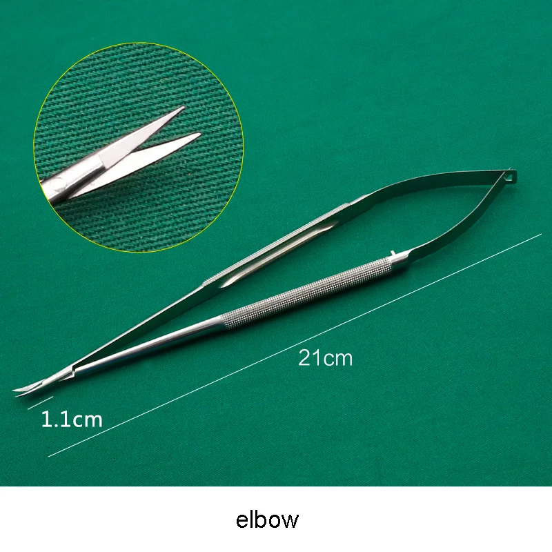 สแตนเลส Microsurgical กรรไกร Ophthalmic กระจกตากรรไกรสัตว์ทดลอง Fine กรรไกรตรงปลายโค้ง