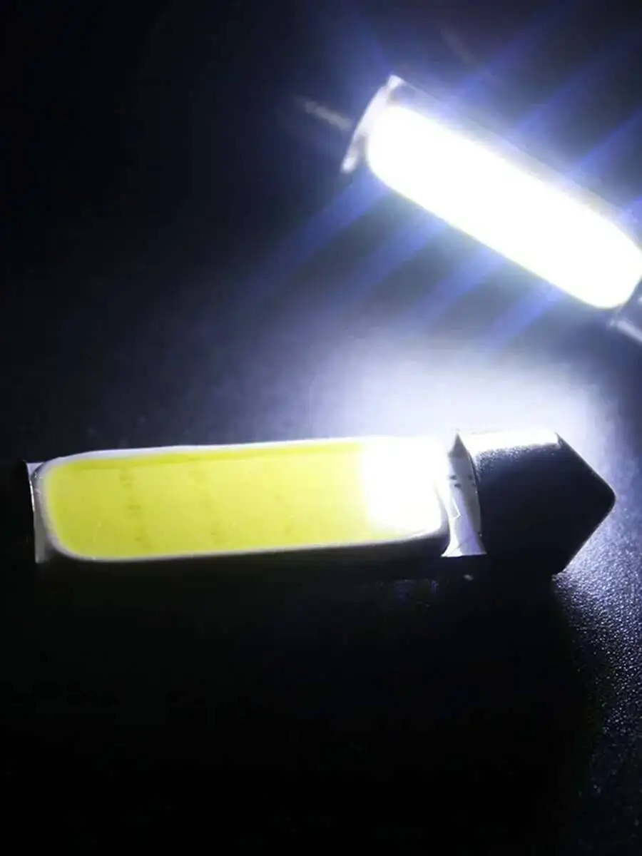 10Pcs COB C5W Car Festoon Dome Interior LED Lights Lamp Map Roof Reading Auto Bulb DC12V 31/36/39/41MM White image 4