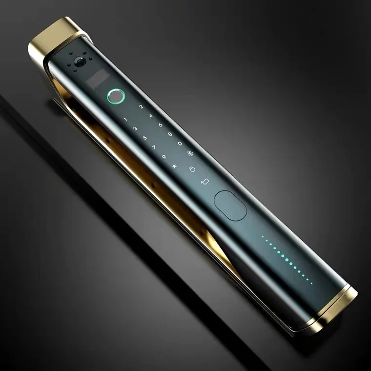 QLEUNG S915MAX Smart Wifi APP باب ببصمة الإصبع تلقائي مع بطاقة مفتاح كلمة المرور لباب الألومنيوم