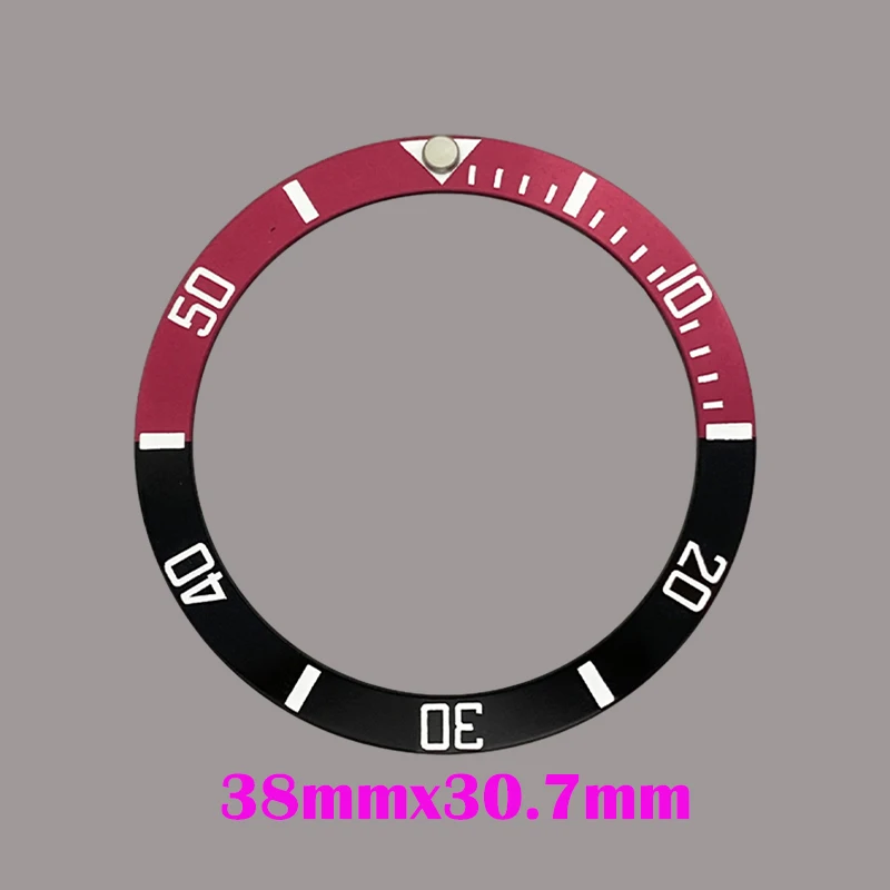Mod 38mm Aluminum Bezel Ring GMT Bezel Insert FIt for SUB SRPD 40mm Men Watch Cases NH35 NH36 Replace Parts Diving Bezel Insert