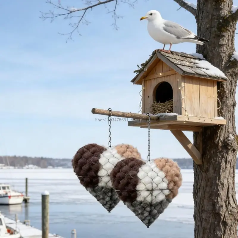  Two Heart Design Wild Bird House Additions Featuring Cotton For Outdoor Application