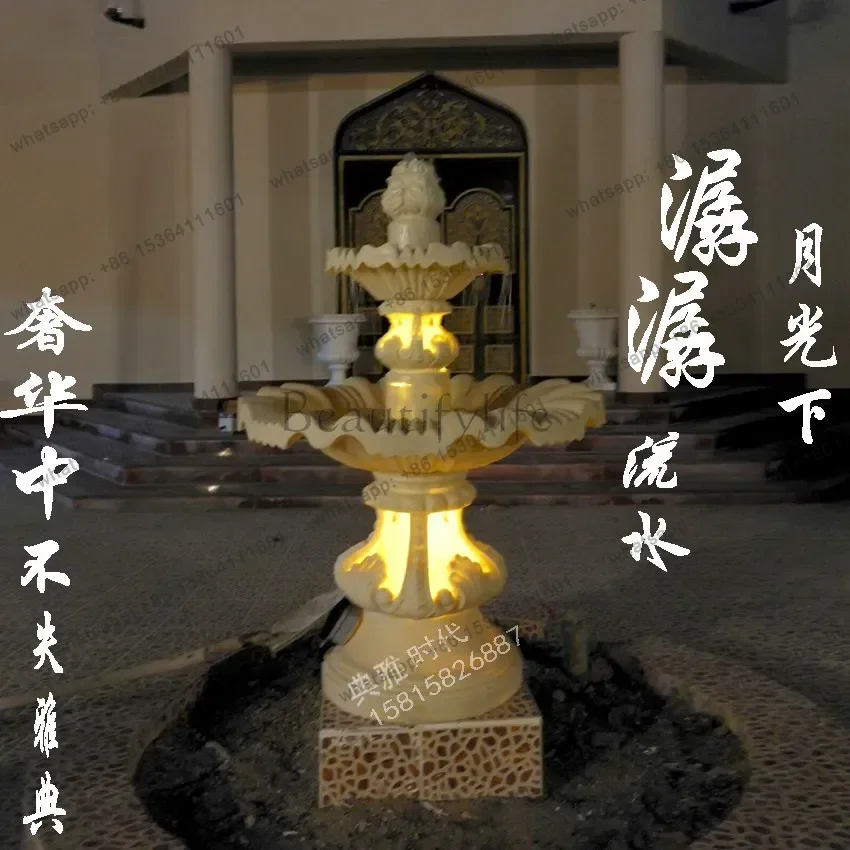 YJ French Flowing Water Fountain Wedding Decoration Ornament Outdoor Garden Courtyard Balcony Landscape Wishing Pool