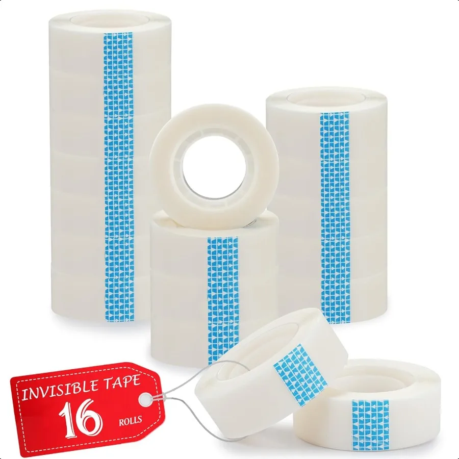 

Tape Refills Bulk 16 Rolls Invisible Tapes for Dispenser 3 4 Inch X 1000 Inch Writable Tape Easy to Tear by Hand for Home Schoo