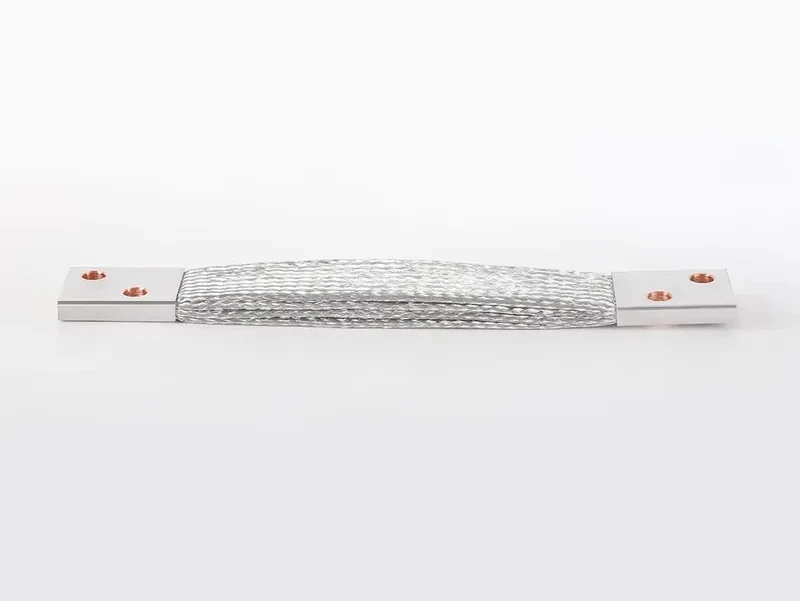 Braided Flexible Copper Busbar Large Current Flexible Tube Earthing Tape Flat Copper Braid Connector