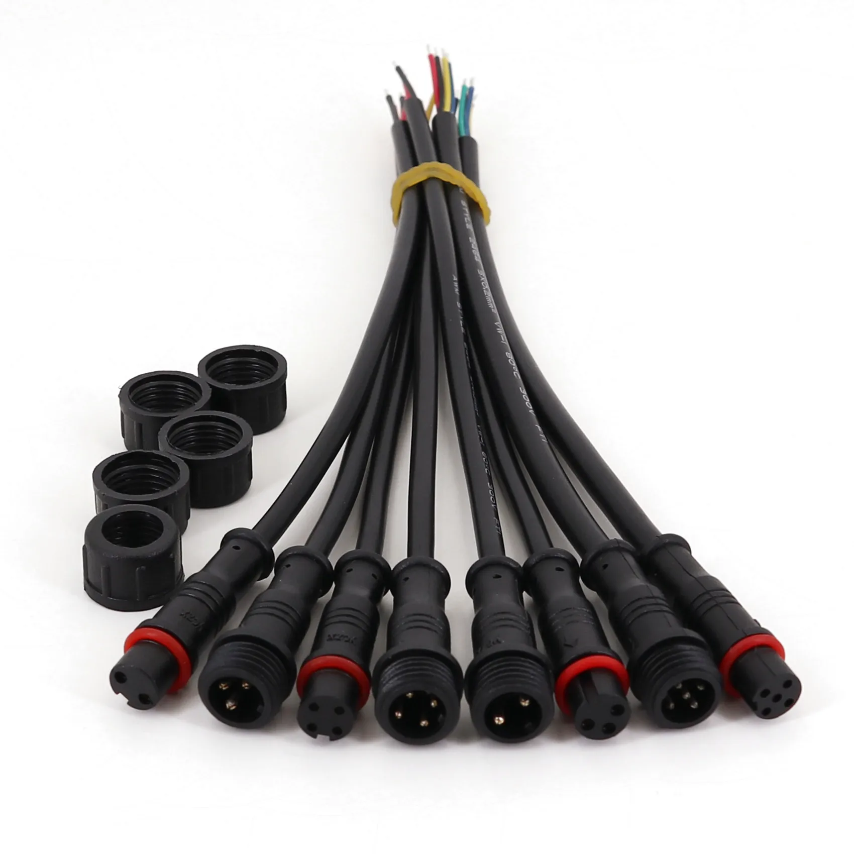 5/10Pairs Small Size Waterproof 2/3/4/5 Pin Male and Female 20cm LED Strip Cable Plug Connector