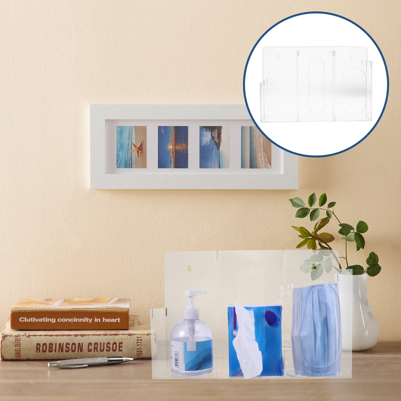 

1Pcs Storage Box Breathable Waterproof No Punching Wall-Mounted Tissue Mask Gloves Holder Desktop Organizer Face Towel Container