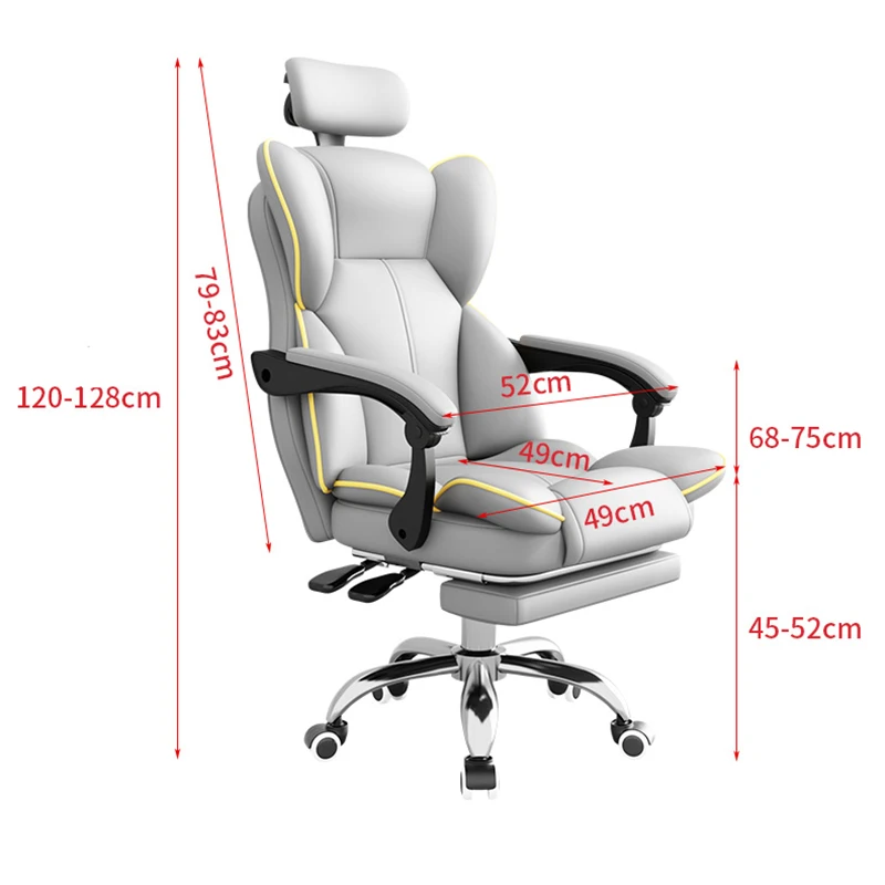 Cadeira ergonômica branca do escritório com lombar, cadeira moderna do jogo da simplicidade, chaises baratas do conforto, mobília home, sentido