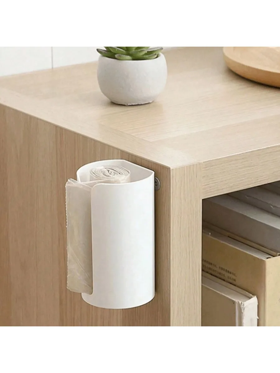 4pc Garbage Bag Storage Box Wall Mounted Trash Bags Holder Kitchen Plastic Bag Container Bathroom Garbage Bag Dispenser Organize