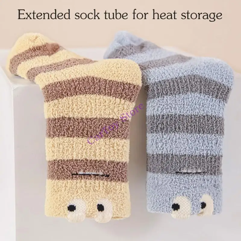 جوارب شتوية ناعمة للتدفئة في منتصف الساق، مبطنة بالقطيفة، وقت لعب مريح للأطفال من عمر عامين فما فوق