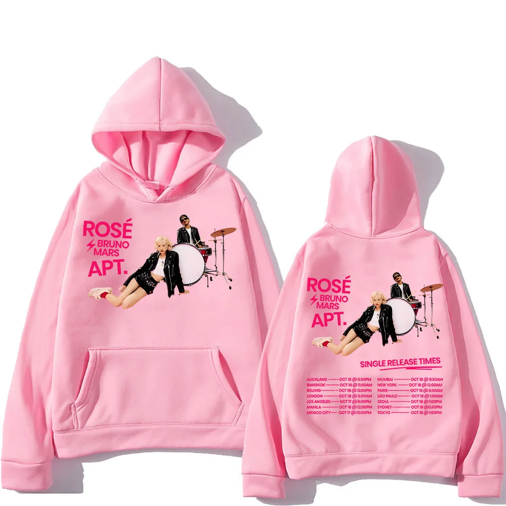 APT ROSÉ & Bruno Mars Hoodies Hot Game Songs Pattern Sweatshirt Hip Hop Trends Unisex Clothing Oversized High Street Pullovers