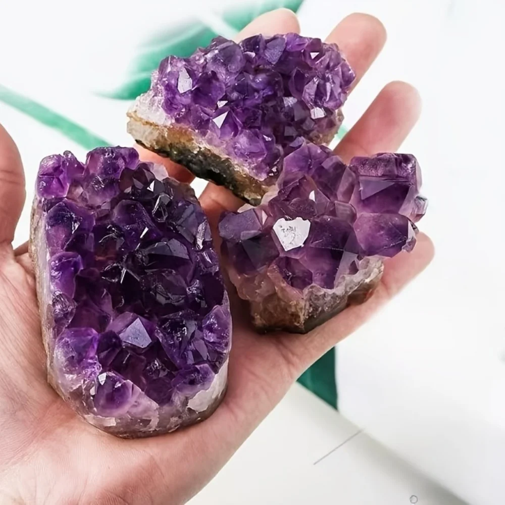 1pc Natural Amethyst Ore Stone Cluster Irregular Gemstone Holiday Gift Home Aquarium Decorations Home Living Room Store Decor