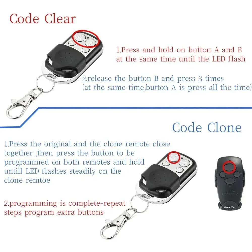 Remote Control Controller Unlock Universal Clone Learning Code Fixed Code For Gate Garage Door 433MHZ Cloning Duplicator Key
