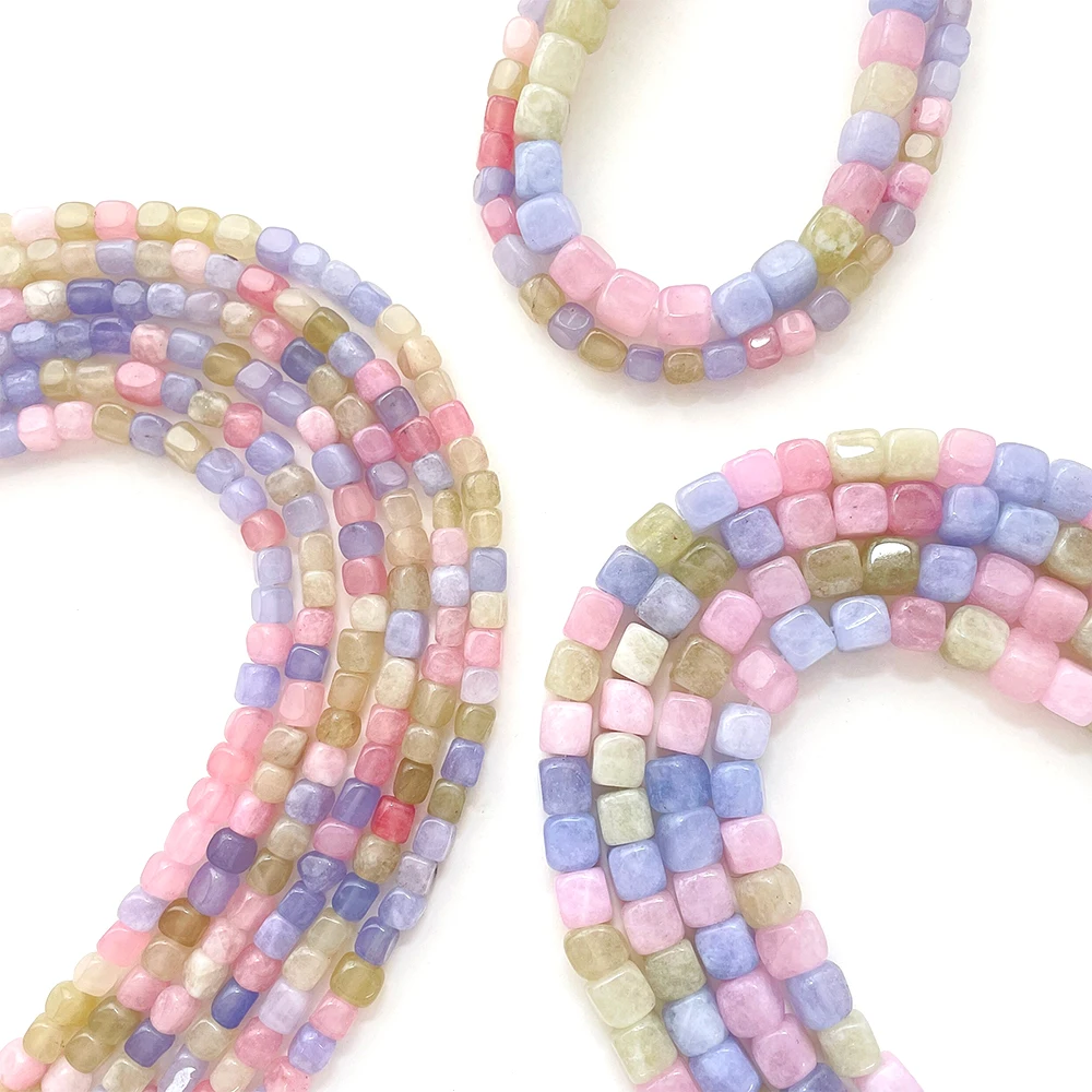 1 Item Natural Stone Color Mist Sensation Square Bead DIY Fashion Jewelry Making Necklace, Bracelet Clothing Accessory Materials