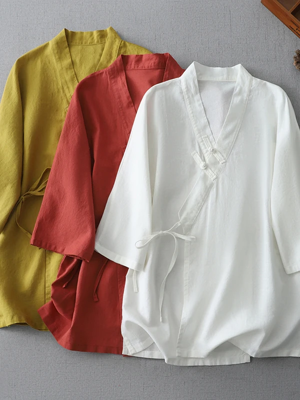 

Свободный крой из хлопка и льна Tea irt, винтажный открытый кардиган с поясом irt, большой размер, женский повседневный кардиган Ape Pear Ape, прямой