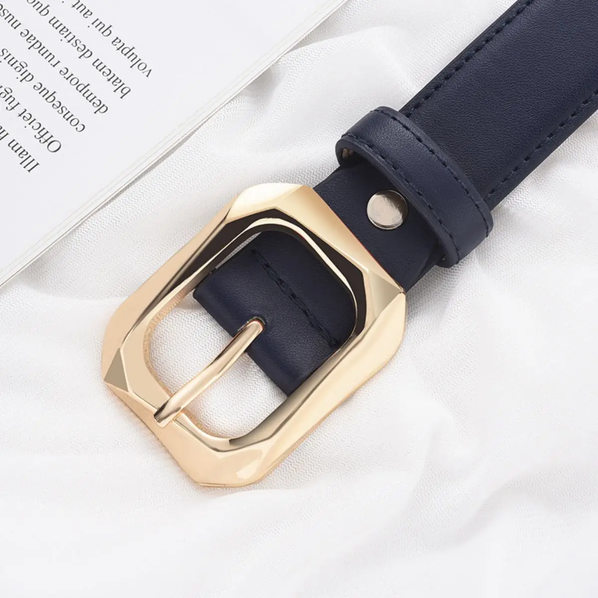 Neuer Damengürtel Trend Gold Nadelschnalle Gürtel PU-Ledergürtel Authentischer passender Jeans Günstiger Gürtel – Detail 11