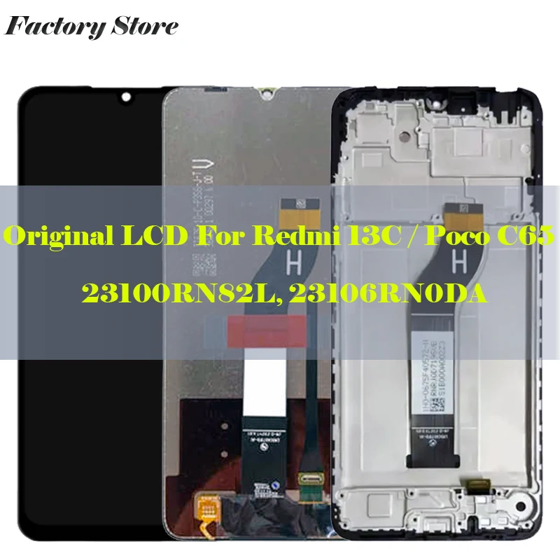 Original LCD For Xiaomi Redmi 13C 23106RN0DA 23100RN82L Display Touch Panel Screen Assembly Pantalla For Xiaomi Poco C65 LCD