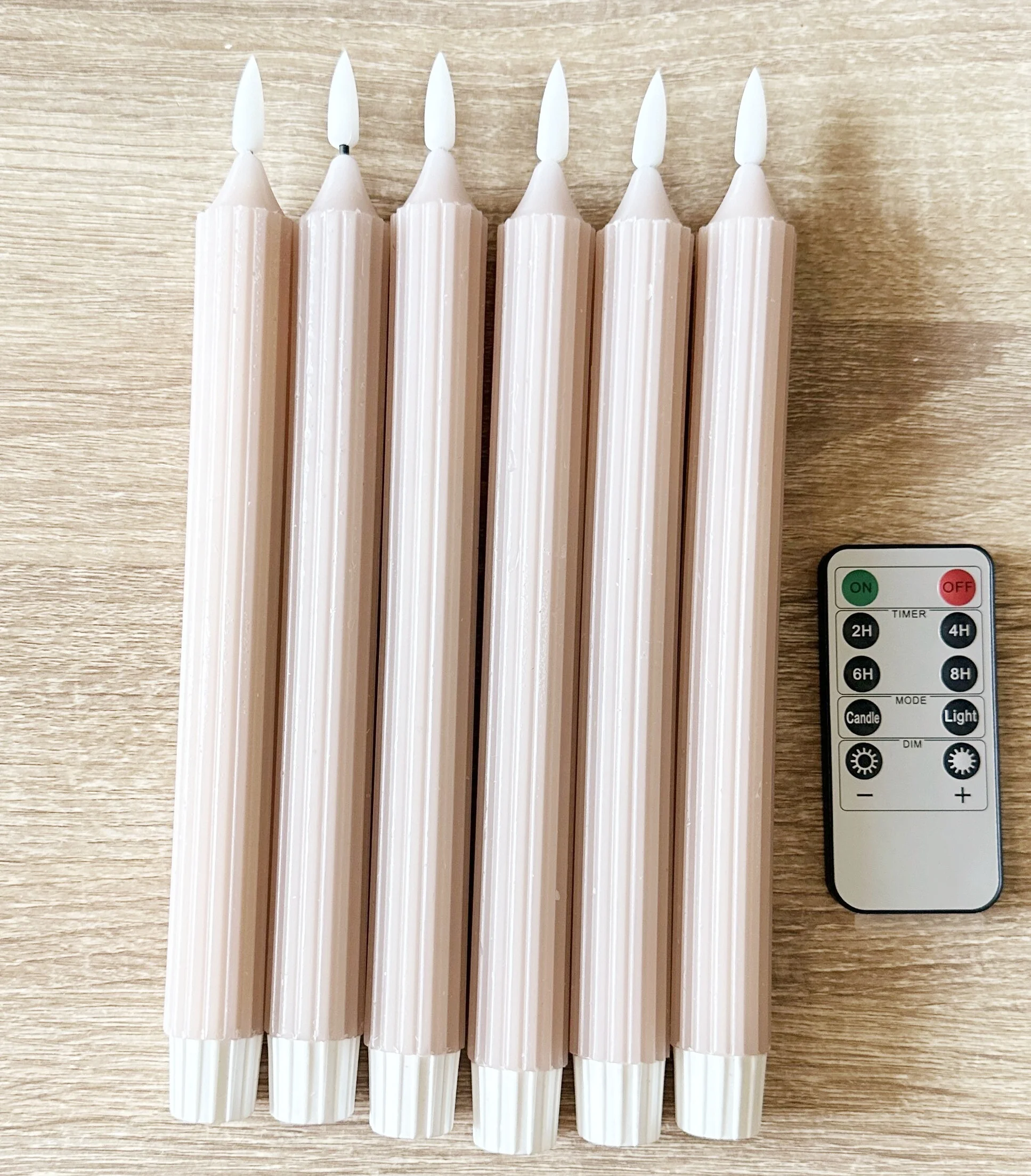 

3D wick Led Taper Candle Flickering w/Remote Battery Operated Striped Window stick Candles paraffin real Wax Table Decoration