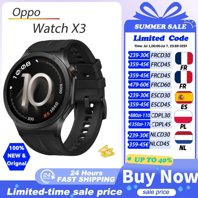 Versión Global OPPO Watch X3 Reloj Inteligente con Caja de Aleación de Titanio …