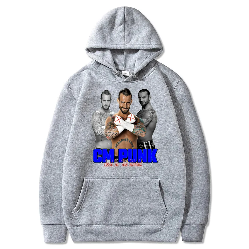 Streetwear Cm Punk Hip Hop Hoodies Men American Professional Wrestler Unique Sweatshirts Hipster Harajuku Warm Male Clothing