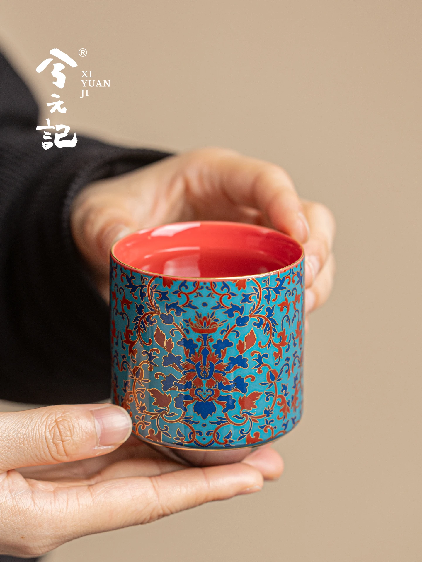 Painting Interlock Branch Ceramic Cup Single Household High-End Tea Enamel