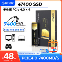 ORICO Gaming PCIe4.0 M.2 NVMe SSD PS5 7400MB/S Internal Solid State Drive Gen4 for High End Computing Gamer Heavy Duty Works