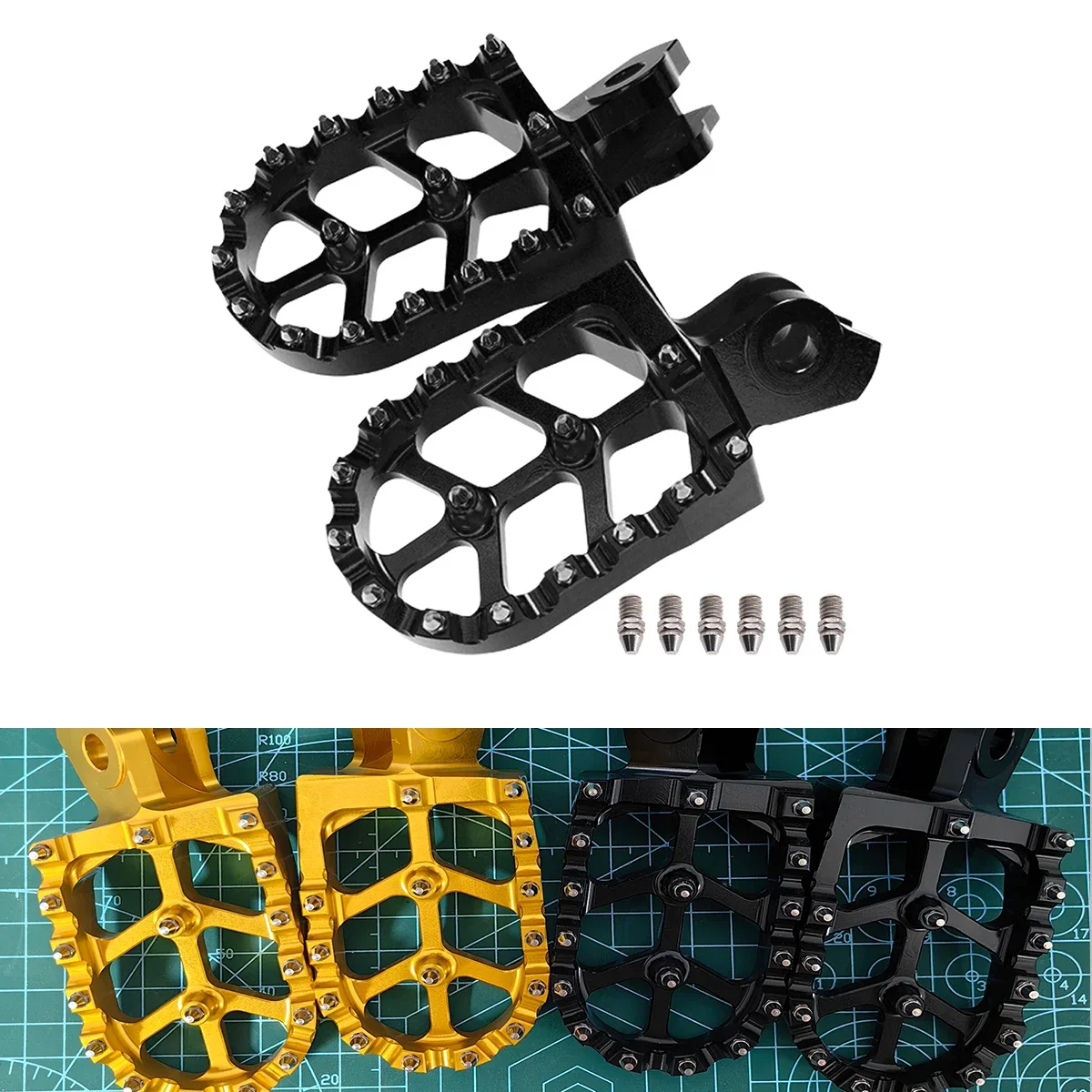 

CNC Aluminum Footrest Footpegs Foot Pegs Rests Motorcycle Universal Accessory For Suzuki RMZ250 RMZ450 2005-2009 RMZ 250 450