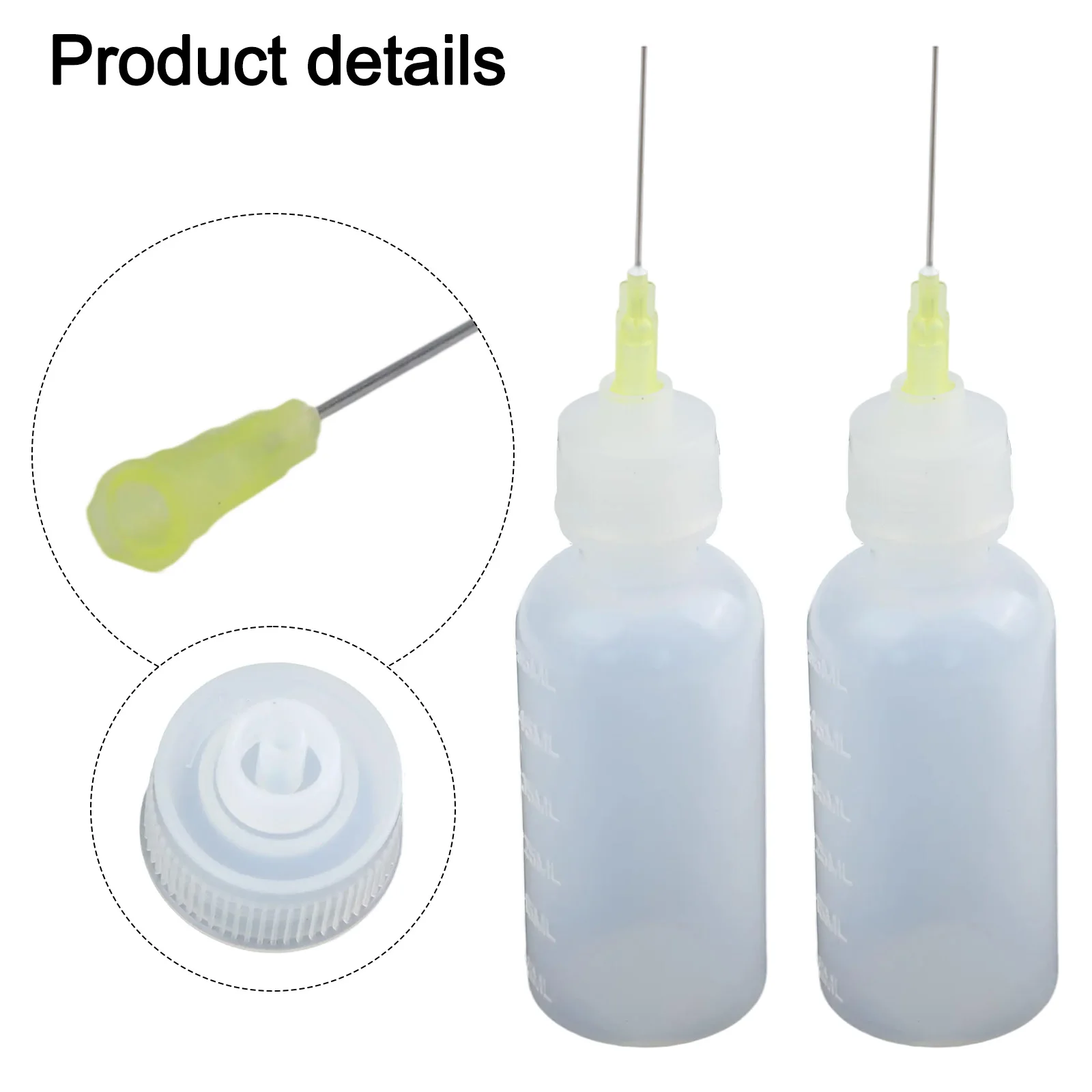 2 Needle Tip Squeezable Bottles 50mL for Flux Oil Adhesives and Ink for Precise Liquid Dispensing in Workshop and Home Use