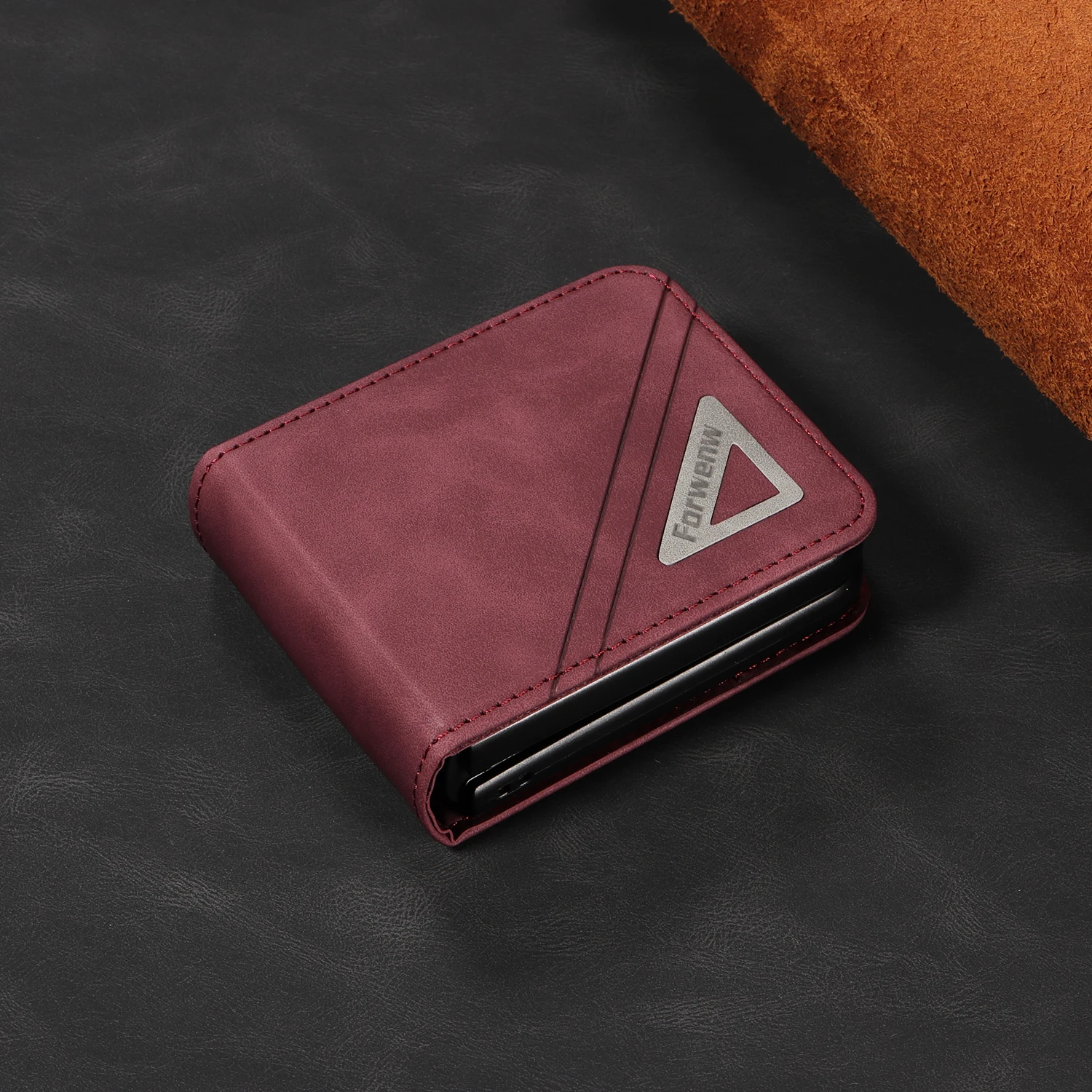 Retro-Leder-Handyhülle für Samsung Galaxy Z Flip 3 4 5 6 7 Cover Luxus Anti Drop Funda Wallet Card Business Cases