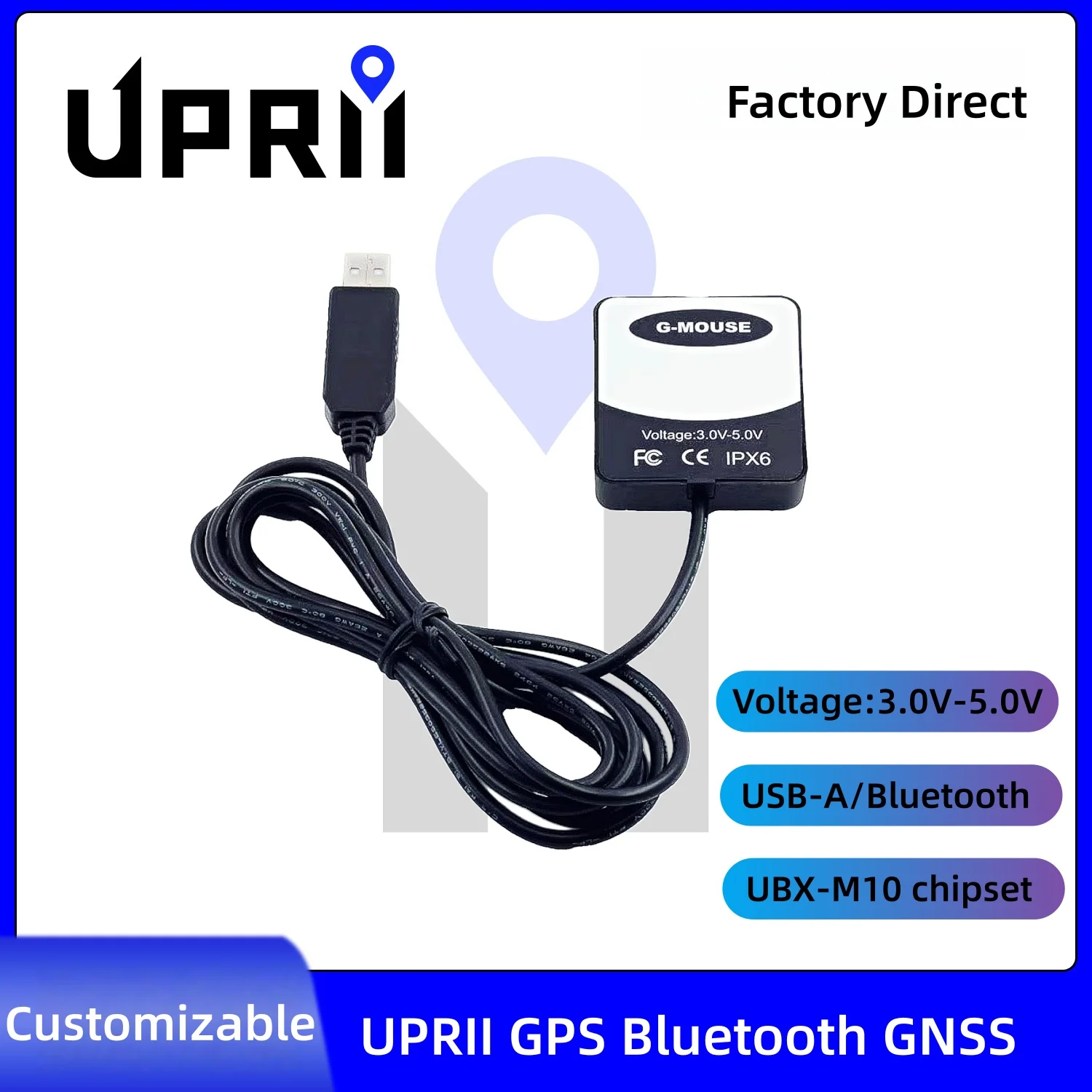 

GPS Bluetooth GNSS Receiver GPS Galileo BeiDou Antenna Module for Android Windows Linux Marine USB GPS NMEA UPRII PU-62U10