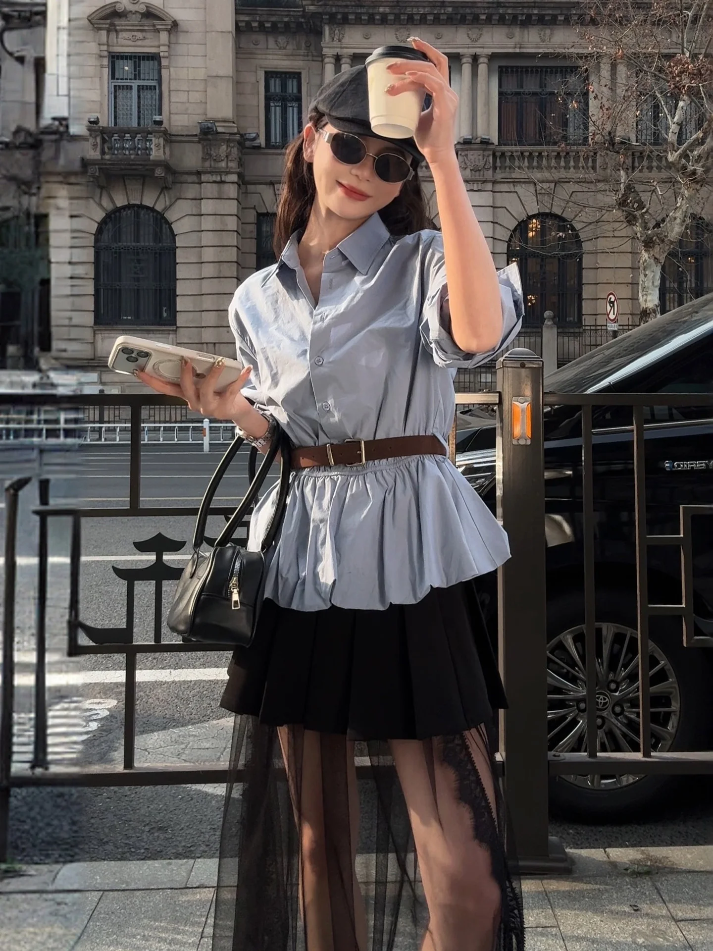 

Pure Cotton Long Sve irt Women's Spring 2026 New Sle Casual Loose Fit Breathable Button up Belted Faion Simple Design