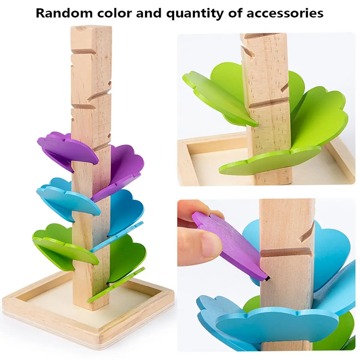 Leaf Track Roller Tree Rainbow Building Blocks, Music Tree, educación temprana para niños, rompecabezas de madera, juguetes