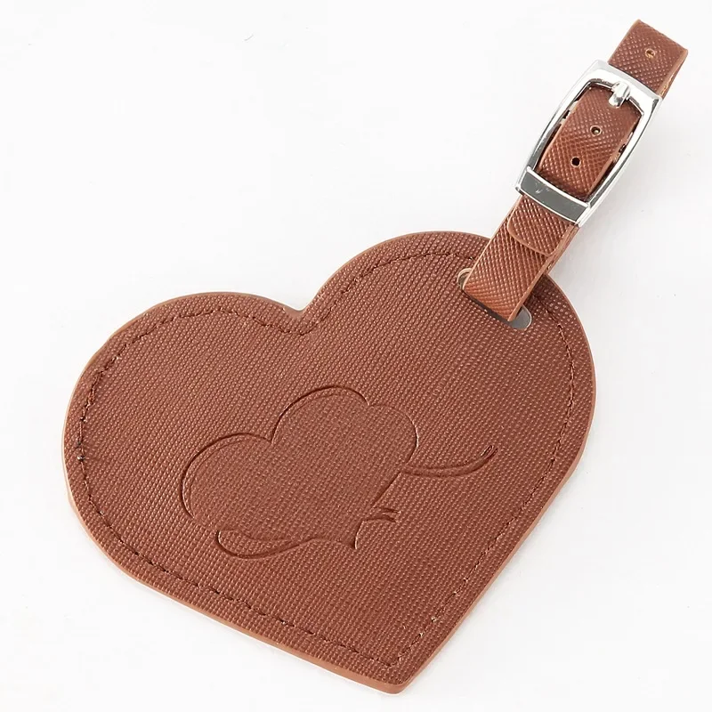 

Новая модная багажная бирка с сердечком, женские дорожные аксессуары, кожаный чемодан, держатель для идентификационного адреса, багажная бирка для посадки, портативная этикетка