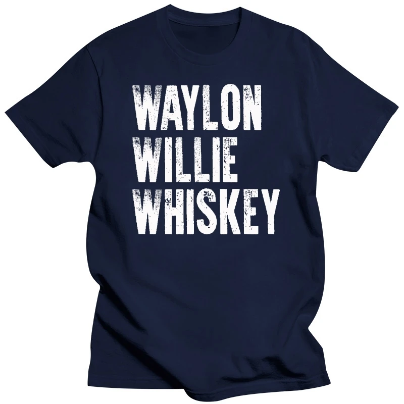 Waylon Jennings Willie Nelson Tennessee whiskey cowboy outlaw biker tee t shirt