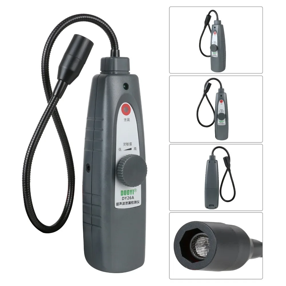 DUOYI DY26A Ultrasone Lekdetector Tool voor Halogeen freon hvac gas Waterlek auto Druk Vacuüm detecteren met pijp ontvanger