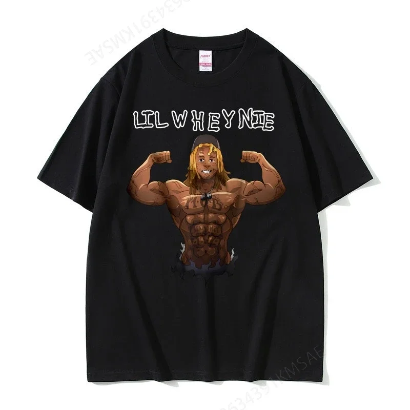 Rapper Lil Wheynie Oversized Pump Cover T-shirt Men Women Cartoon Funny Fitness Gym T Shirt Short Sleeve Male Soft Cotton Tshirt