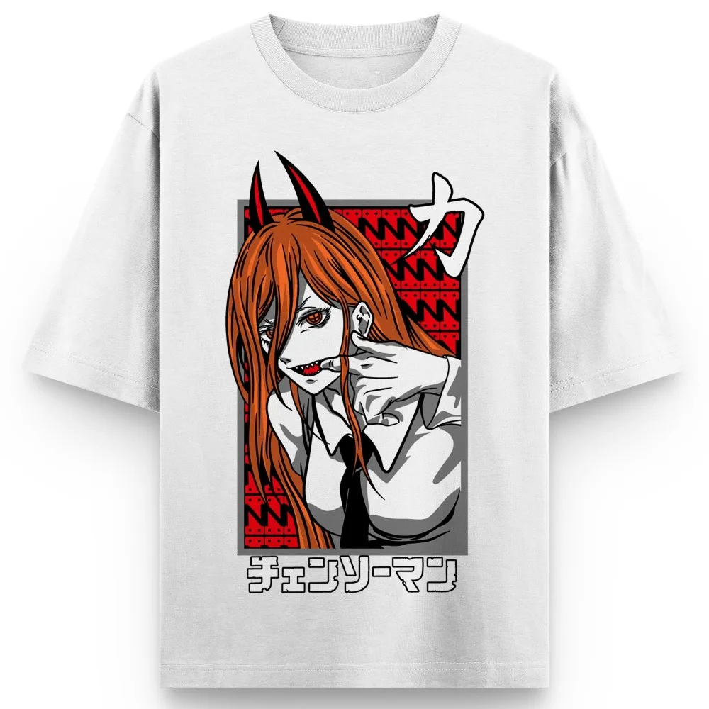 Tronçonneuse homme T-Shirt Denji Pochita imprimé graphique hommes femmes coton Y2k surdimensionné coupe ample confort Streetwear unisexe Anime cadeau