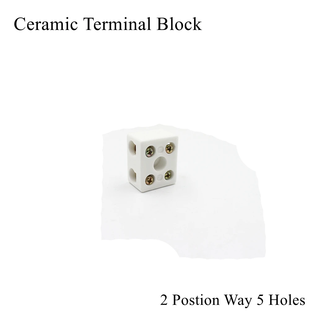 Ceramic Wiring Terminal Block 2 Postion Way 5 Hole High Temperature Frequency Porcelain Dual Multi Row Electric Cable Connector