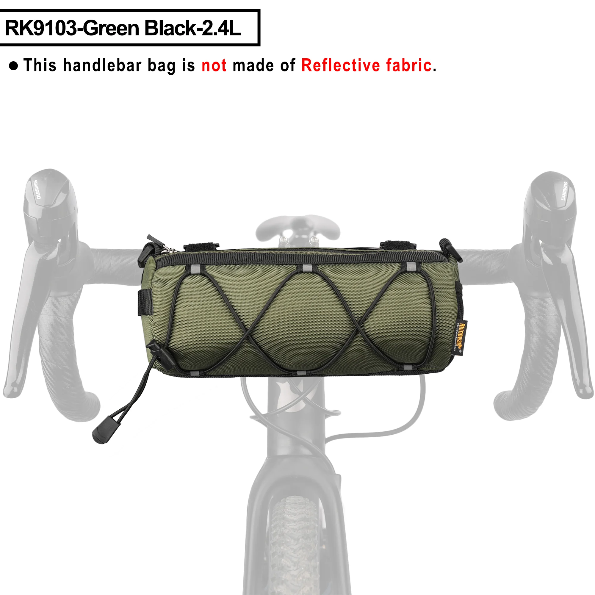 Rhinowalk Fahrrad-Lenkertasche, 2,4 l, hohe Sichtbarkeit, reflektierende Fahrradtasche oder andere Farben, MTB, Rennrad, Fahrradrahmen, Schlauchtasche