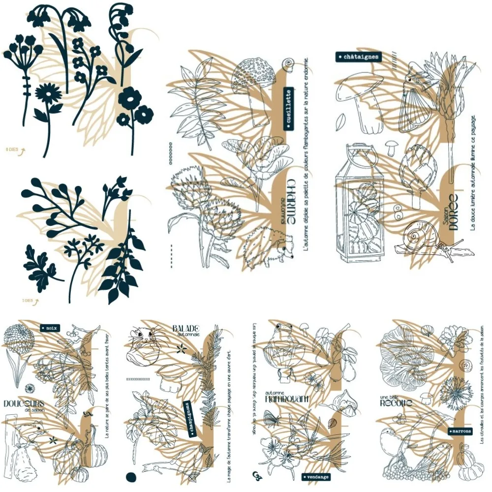 Étiquette feuille 2025 nouvelles matrices de découpe en métal Scrapbook journal décoration modèle de gaufrage bricolage carte de voeux à la main