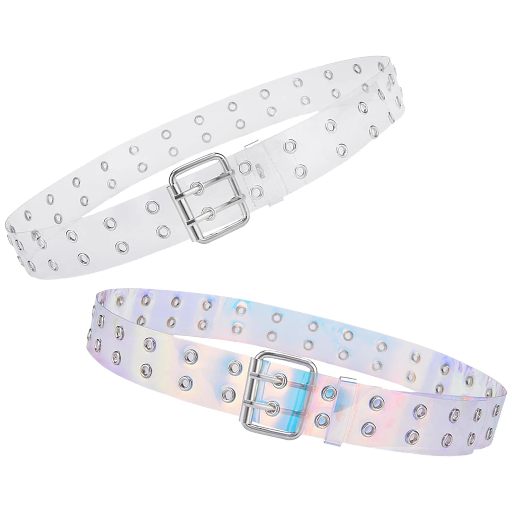 

2Pcs Trendy PU Waist Belts Adjustable Unique Color Design for Dresses Jeans Pants Women Chic Fashion Accessories